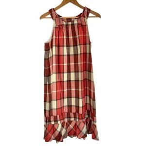 Talbots Plaid Aline Dress in Red and Cream